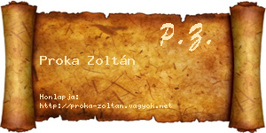 Proka Zoltán névjegykártya